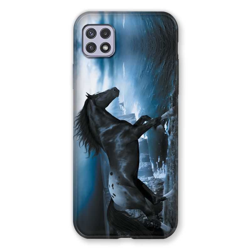 Coque Pour Samsung Galaxy A22 5G Cheval Noir