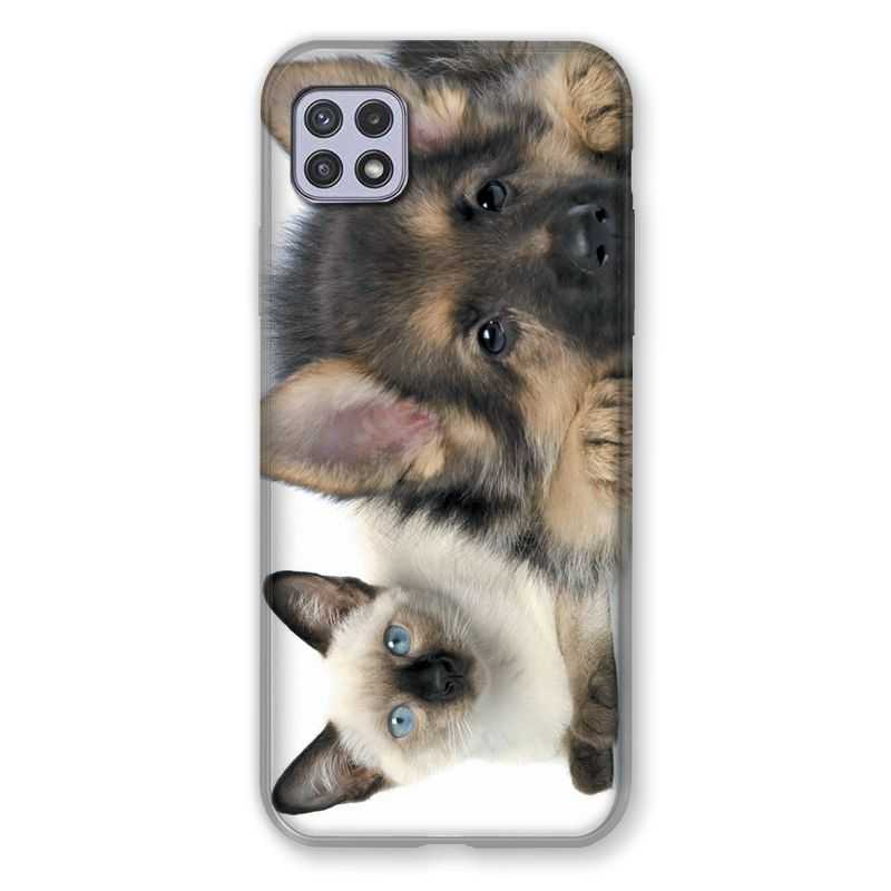 Coque Pour Samsung Galaxy A22 5G Chien vs Chat