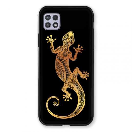 Coque Pour Samsung Galaxy A22 5G Animaux Maori Lezard Noir
