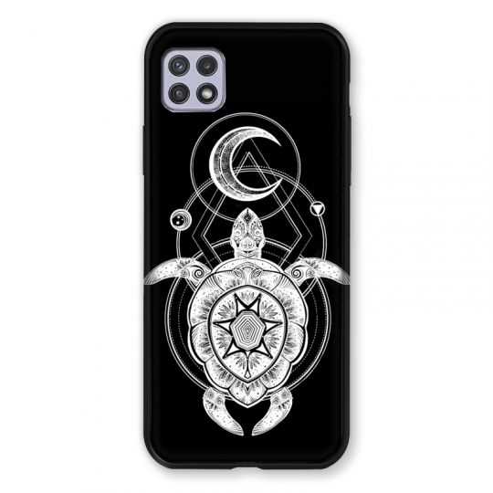 Coque Pour Samsung Galaxy A22 5G Animaux Maori Tortue Noir