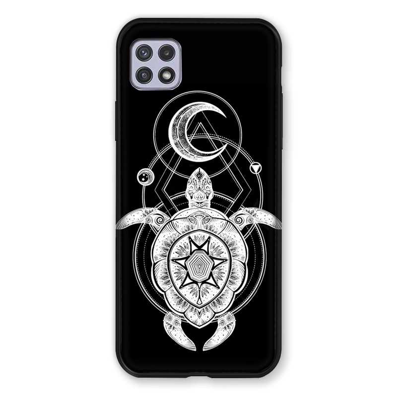 Coque Pour Samsung Galaxy A22 5G Animaux Maori Tortue Noir
