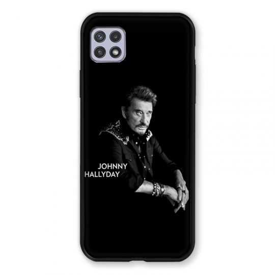 Coque Pour Samsung Galaxy A22 5G Johnny Hallyday Noir