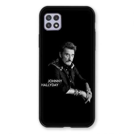 Coque Pour Samsung Galaxy A22 5G Johnny Hallyday Noir