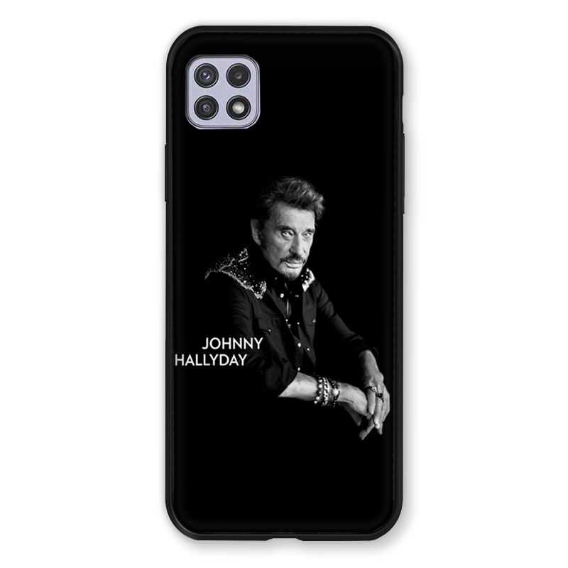 Coque Pour Samsung Galaxy A22 5G Johnny Hallyday Noir