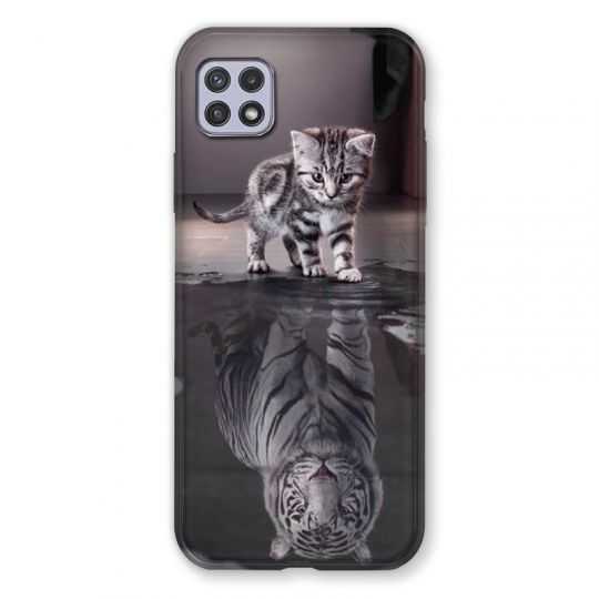 Coque Pour Samsung Galaxy A22 5G Chat Reflet