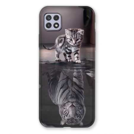 Coque Pour Samsung Galaxy A22 5G Chat Reflet