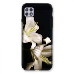 Coque Pour Samsung Galaxy A22 5G Fleur Lys Noir