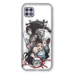 Coque Pour Samsung Galaxy A22 5G Manga Demon Slayer Blanc