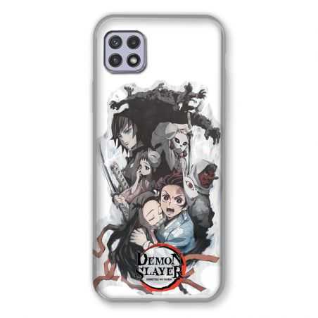 Coque Pour Samsung Galaxy A22 5G Manga Demon Slayer Blanc