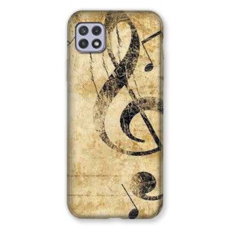Coque Pour Samsung Galaxy A22 5G Musique Clé Sol Vintage