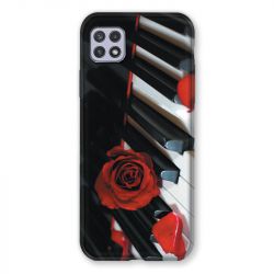 Coque Pour Samsung Galaxy A22 5G Musique Rose Piano