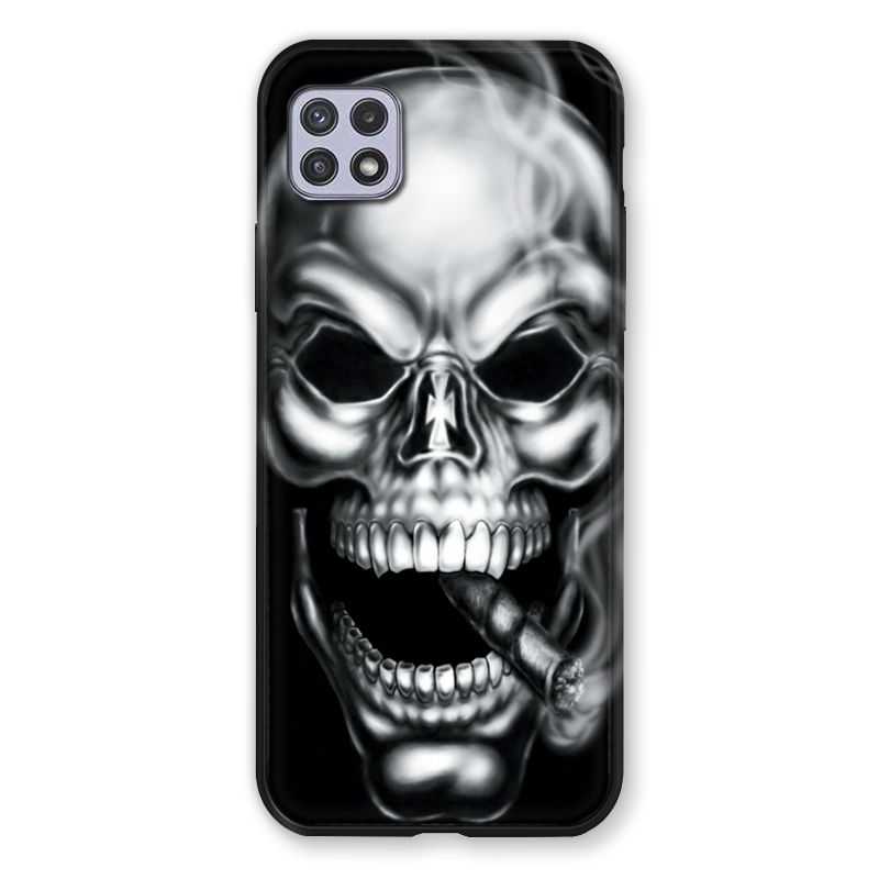 Coque Pour Samsung Galaxy A22 5G Tete de Mort Fume