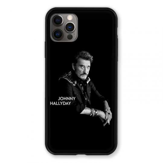 Coque Pour Iphone 13 PRO Johnny Hallyday Noir