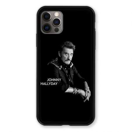 Coque Pour Iphone 13 PRO Johnny Hallyday Noir