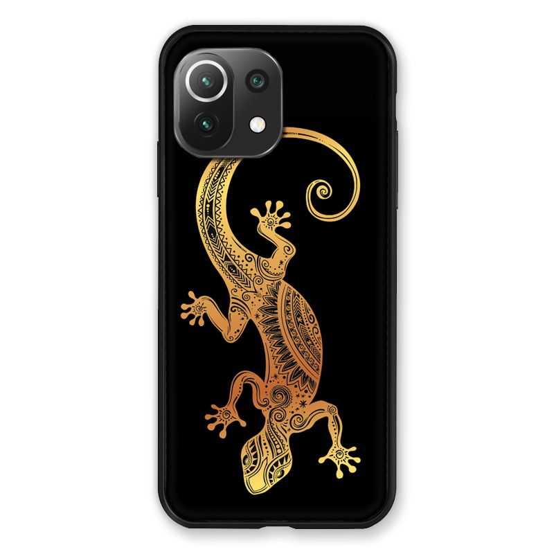 Coque Pour Xiaomi Mi 11 Lite 4G / 5G Animaux Maori Lezard Noir