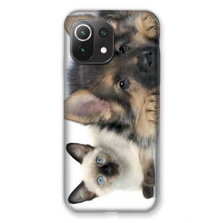 Coque Pour Xiaomi Mi 11 Lite 4G / 5G Chien vs Chat