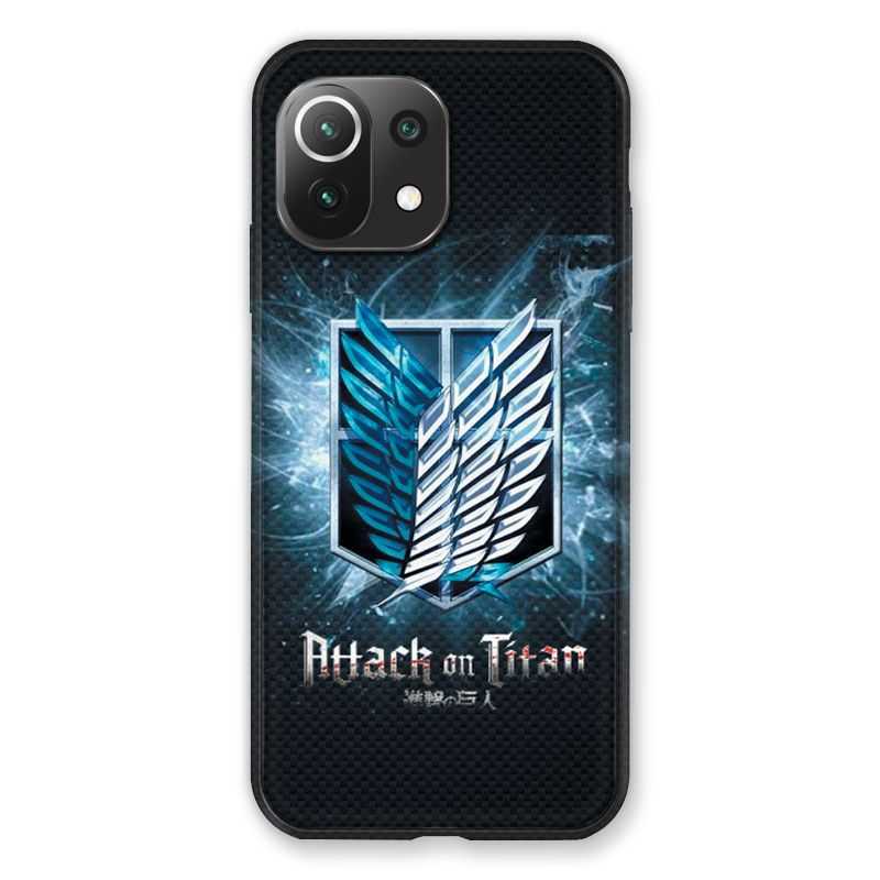Coque Pour Xiaomi Mi 11 Lite 4G / 5G Manga Attaque Titans Noir