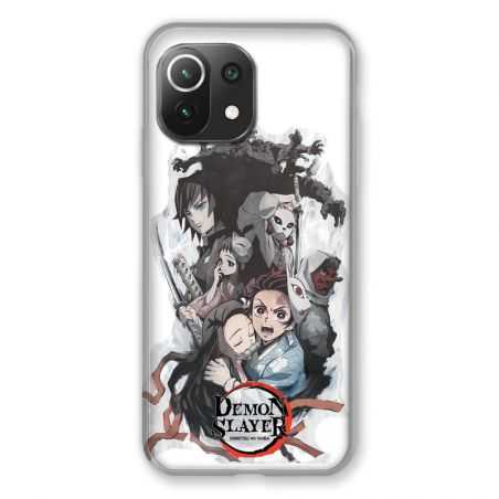 Coque Pour Xiaomi Mi 11 Lite 4G / 5G Manga Demon Slayer Blanc
