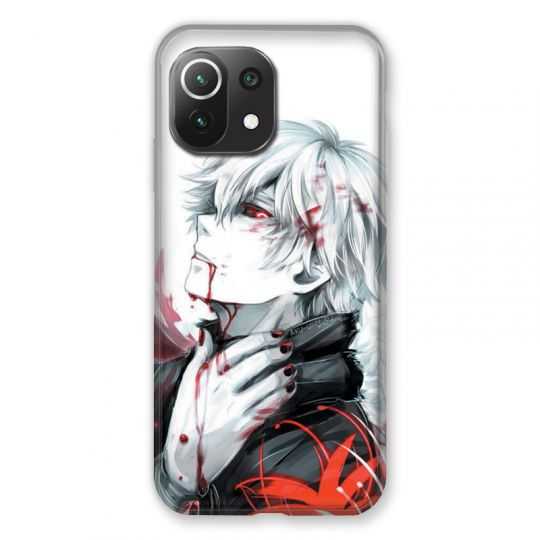 Coque Pour Xiaomi Mi 11 Lite 4G / 5G Manga Kaneki Blanc