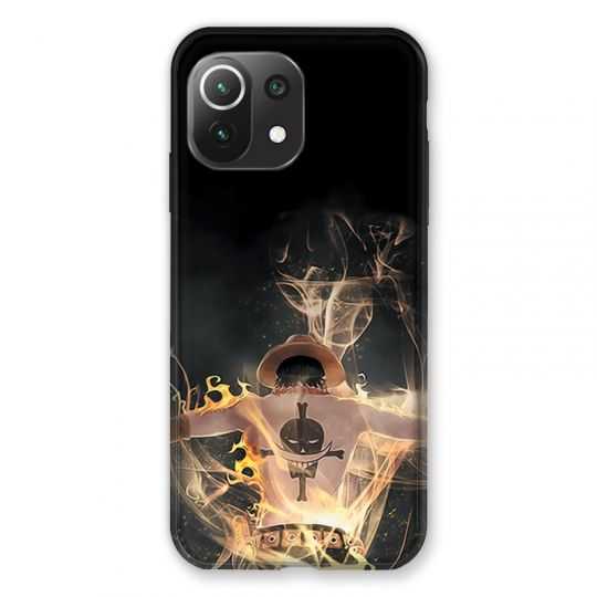 Coque Pour Xiaomi Mi 11 Lite 4G / 5G Manga One Piece Ace Noir