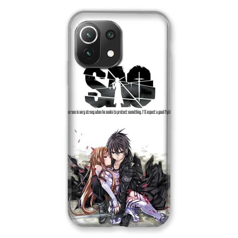 Coque Pour Xiaomi Mi 11 Lite 4G / 5G Manga SAO sword Art Online Blanc