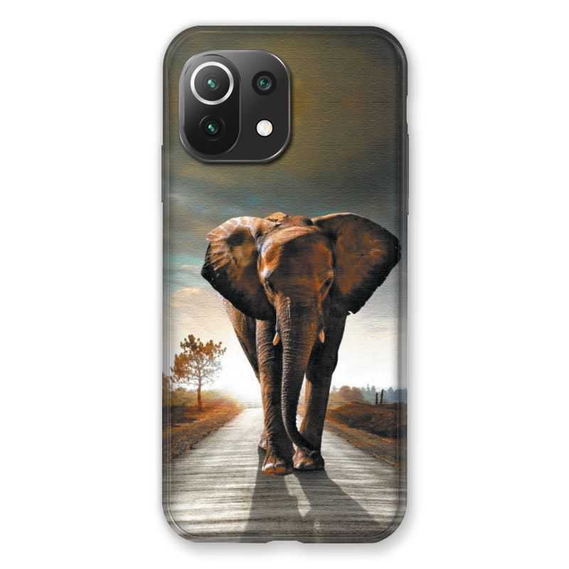 Coque Pour Xiaomi Mi 11 Lite 4G / 5G Savane Elephant Route