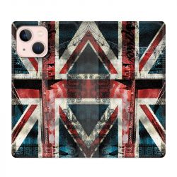 Housse Cuir Portefeuille Pour Iphone 13 Angleterre UK Jean's