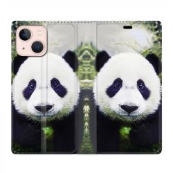 Housse Cuir Portefeuille Pour Iphone 13 Panda Color
