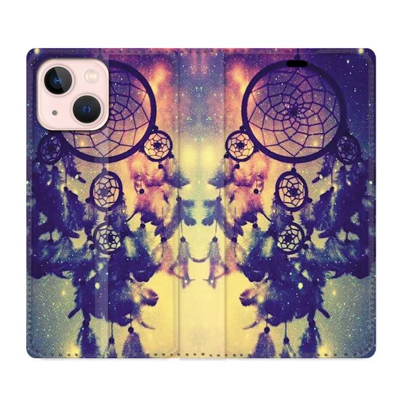 Housse Cuir Portefeuille Pour Iphone 13 Attrape Reve Colore