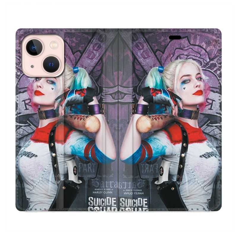 Housse Cuir Portefeuille Pour Iphone 13 Harley Quinn Batte