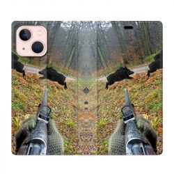 Housse Cuir Portefeuille Pour Iphone 13 Chasse Vision Tir