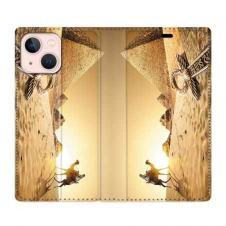 Housse Cuir Portefeuille Pour Iphone 13 Egypte Chameau