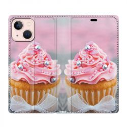 Housse Cuir Portefeuille Pour Iphone 13 Cupcake