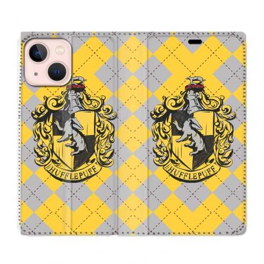 Housse Cuir Portefeuille Pour Iphone 13 WB License Harry Potter Hufflepuff