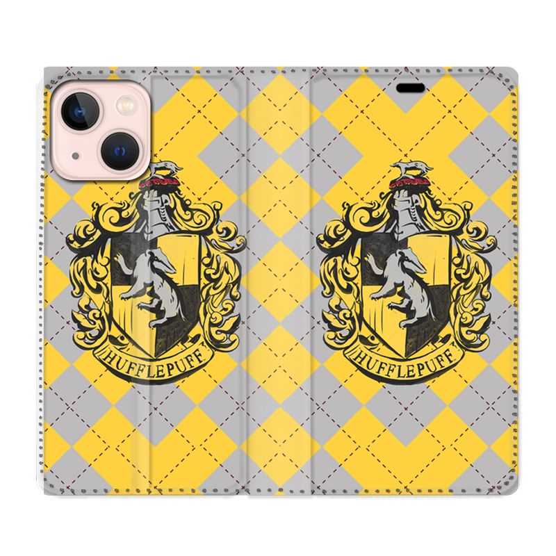 Housse Cuir Portefeuille Pour Iphone 13 WB License Harry Potter Hufflepuff