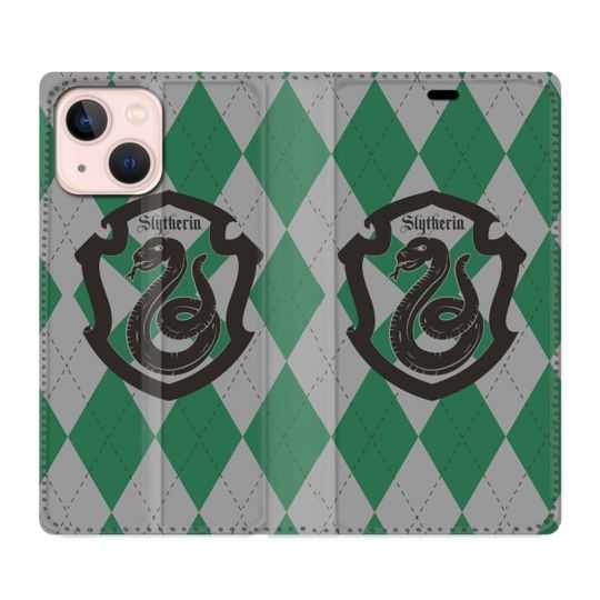 Housse Cuir Portefeuille Pour Iphone 13 WB License Harry Potter Slytherin