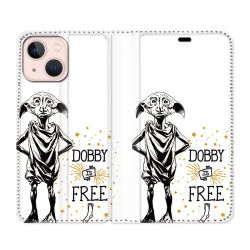 Housse Cuir Portefeuille Pour Iphone 13 WB License Harry Potter Dobby Free B
