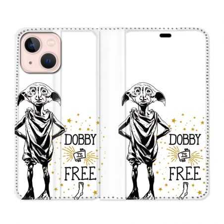 Housse Cuir Portefeuille Pour Iphone 13 WB License Harry Potter Dobby Free B