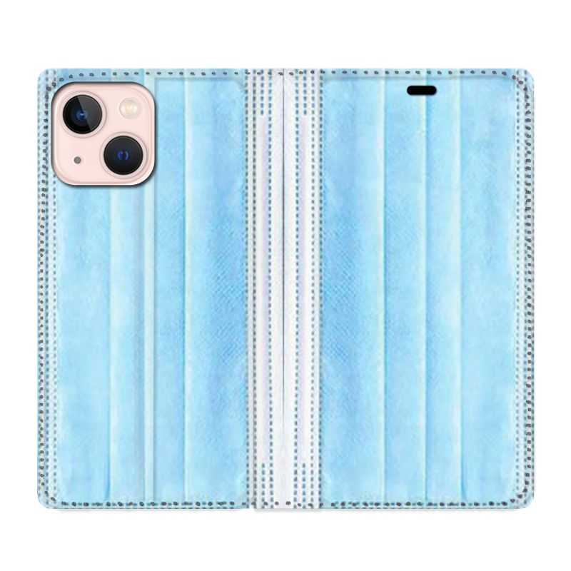 Housse Cuir Portefeuille Pour Iphone 13 Humour Masque chirurgical