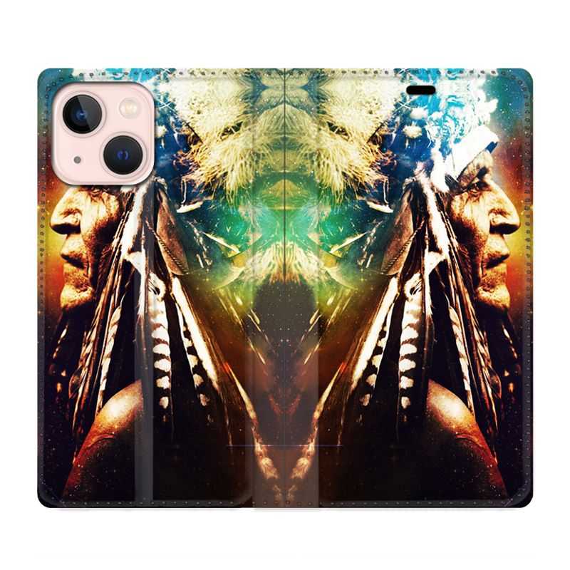 Housse Cuir Portefeuille Pour Iphone 13 Indien