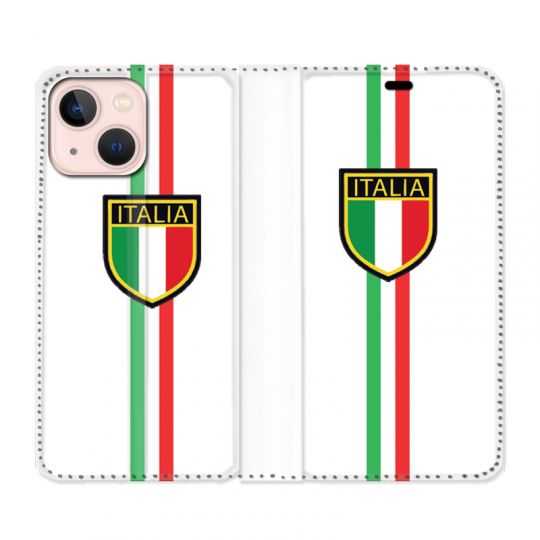 Housse Cuir Portefeuille Pour Iphone 13 Italie 3 Blanc