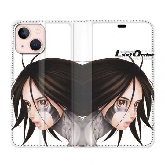 Housse Cuir Portefeuille Pour Iphone 13 Manga Gunnm Gally