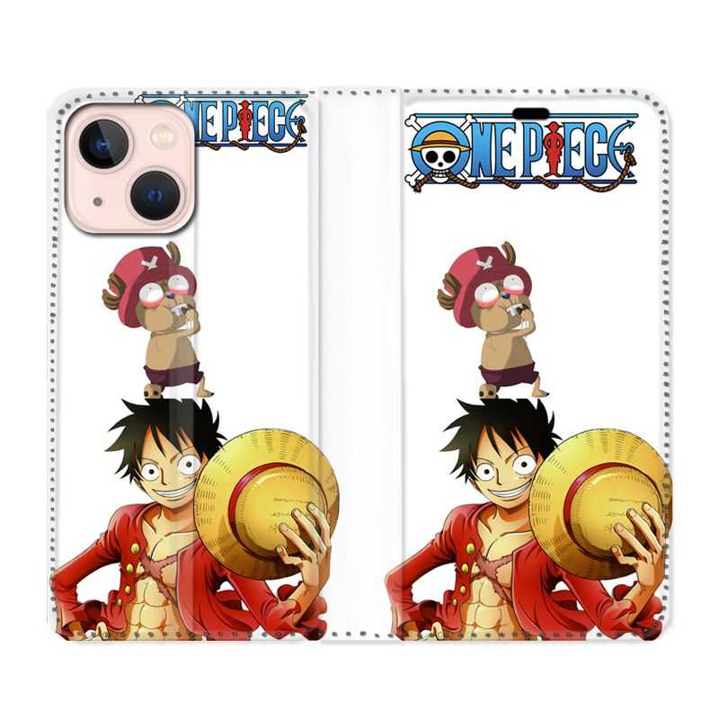 Housse Cuir Portefeuille Pour Iphone 13 Manga One Piece Chopper