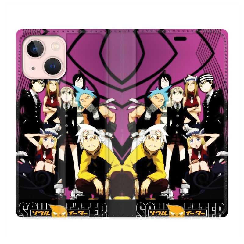 Housse Cuir Portefeuille Pour Iphone 13 Manga Soul Eater Violet