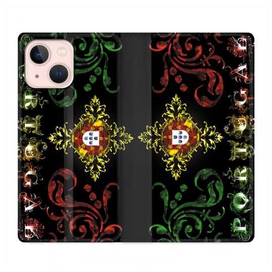 Housse Cuir Portefeuille Pour Iphone 13 Portugal Arabesque