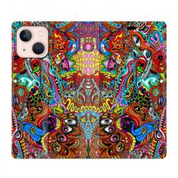 Housse Cuir Portefeuille Pour Iphone 13 Psychedelic Yeux