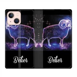 Housse Cuir Portefeuille Pour Iphone 13 Signe Zodiaque 2 Bélier