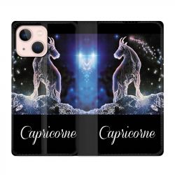 Housse Cuir Portefeuille Pour Iphone 13 Signe Zodiaque 2 Capricorne