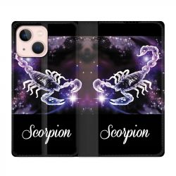 Housse Cuir Portefeuille Pour Iphone 13 Signe Zodiaque 2 Scorpion