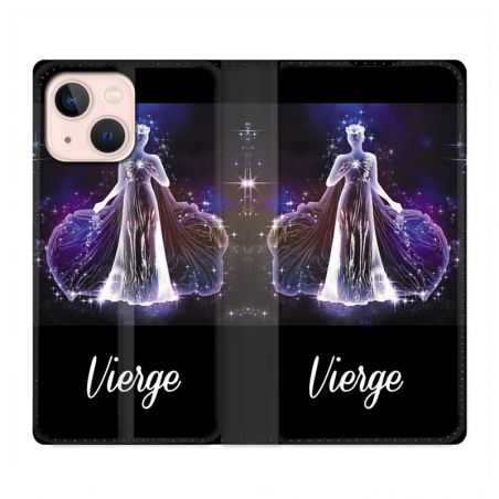 Housse Cuir Portefeuille Pour Iphone 13 Signe Zodiaque 2 Vierge